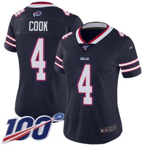 bills #4 james cook navy women's stitched nfl limited inverted legend 100th season cheap jersey