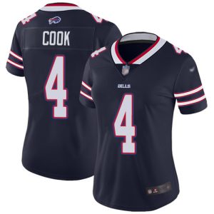 cheap Bills #4 James Cook Navy Women's Stitched NFL Limited Inverted Legend Jersey