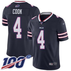 Bills #4 James Cook Navy Youth Stitched NFL Limited Inverted Legend 100th Season Jersey