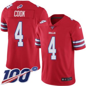 bills #4 james cook red youth stitched nfl limited rush 100th season cheap jersey