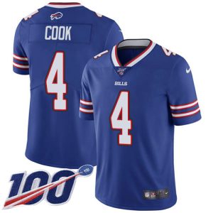 bills #4 james cook royal blue team color youth stitched nfl 100th season vapor untouchable limited cheap jersey