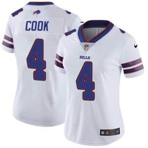 Bills #4 James Cook White Women's Stitched NFL Vapor Untouchable Limited Jersey