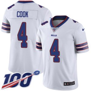 Bills #4 James Cook White Youth Stitched NFL 100th Season Vapor Untouchable Limited Jersey