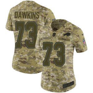 Bills #73 Dion Dawkins Camo Women's Stitched NFL Limited 2018 Salute to Service Jersey