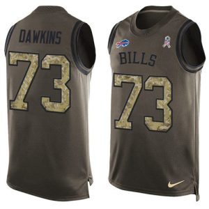 Bills #73 Dion Dawkins Green Men's Stitched NFL Limited Salute To Service Tank Top Jersey