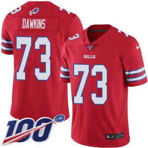 Bills #73 Dion Dawkins Red Men's Stitched NFL Limited Rush 100th Season Jersey