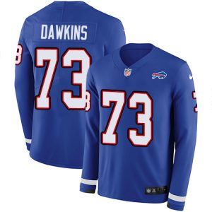 cheap Bills #73 Dion Dawkins Royal Blue Team Color Men's Stitched NFL Limited Therma Long Sleeve Jersey