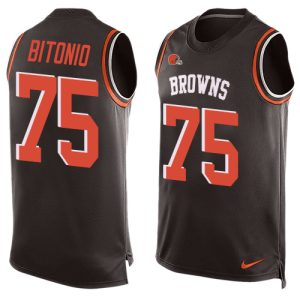 cheap Browns #75 Joel Bitonio Brown Team Color Men's Stitched NFL Limited Tank Top Jersey