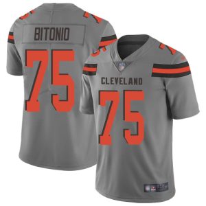 cheap Browns #75 Joel Bitonio Gray Men's Stitched NFL Limited Inverted Legend Jersey