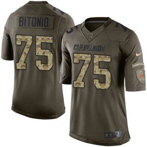 Browns #75 Joel Bitonio Green Men's Stitched NFL Limited 2015 Salute to Service Jersey