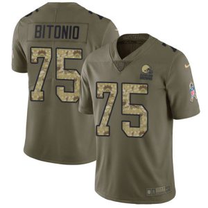 browns #75 joel bitonio olive/camo youth stitched nfl limited 2017 salute to service wholesale jersey