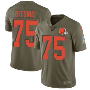 cheap Browns #75 Joel Bitonio Olive Men's Stitched NFL Limited 2017 Salute To Service Jersey