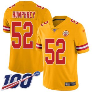 cheap Chiefs #52 Creed Humphrey Gold Men's Stitched NFL Limited Inverted Legend 100th Season Jersey