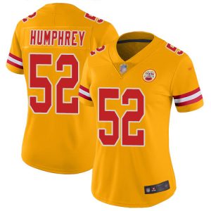 Chiefs #52 Creed Humphrey Gold Women's Stitched NFL Limited Inverted Legend Jersey