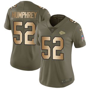 chiefs #52 creed humphrey olive/gold women's stitched nfl limited 2017 salute to service wholesale jersey