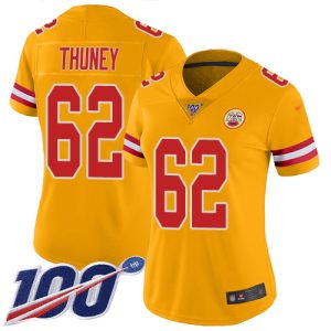 Chiefs #62 Joe Thuney Gold Women's Stitched NFL Limited Inverted Legend 100th Season Jersey