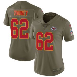 Chiefs #62 Joe Thuney Olive Women's Stitched NFL Limited 2017 Salute to Service Jersey