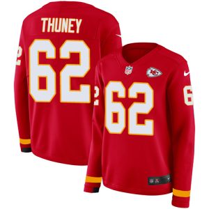 chiefs #62 joe thuney red team color women's stitched nfl limited therma long sleeve cheap jersey