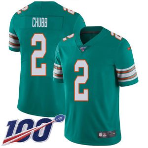 Dolphins #2 Bradley Chubb Aqua Green Alternate Youth Stitched NFL 100th Season Vapor Untouchable Limited Jersey