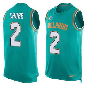 Dolphins #2 Bradley Chubb Aqua Green Team Color Men's Stitched NFL Limited Tank Top Jersey