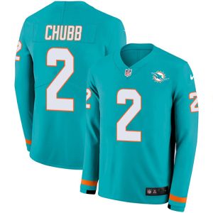 cheap Dolphins #2 Bradley Chubb Aqua Green Team Color Men's Stitched NFL Limited Therma Long Sleeve Jersey