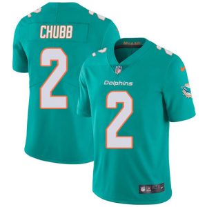 Dolphins #2 Bradley Chubb Aqua Green Team Color Men's Stitched NFL Vapor Untouchable Limited Jersey