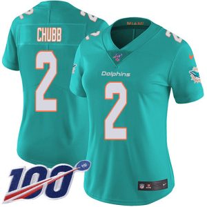 dolphins #2 bradley chubb aqua green team color women's stitched nfl 100th season vapor untouchable limited cheap jersey