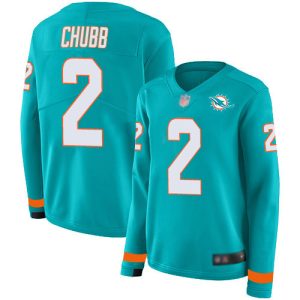 dolphins #2 bradley chubb aqua green team color women's stitched nfl limited therma long sleeve cheap jersey