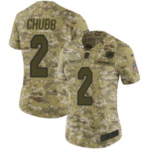 cheap Dolphins #2 Bradley Chubb Camo Women's Stitched NFL Limited 2018 Salute To Service Jersey