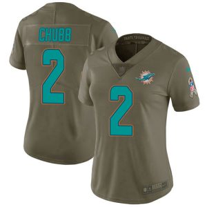 Dolphins #2 Bradley Chubb Olive Women's Stitched NFL Limited 2017 Salute To Service Jersey