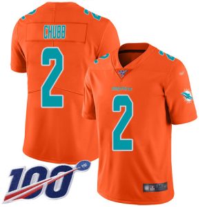 cheap Dolphins #2 Bradley Chubb Orange Men's Stitched NFL Limited Inverted Legend 100th Season Jersey