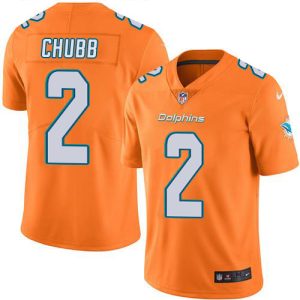 Dolphins #2 Bradley Chubb Orange Men's Stitched NFL Limited Rush Jersey