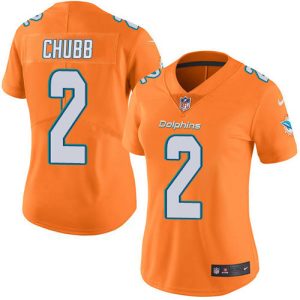 dolphins #2 bradley chubb orange women's stitched nfl limited rush wholesale jersey