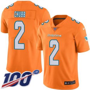 cheap Dolphins #2 Bradley Chubb Orange Youth Stitched NFL Limited Rush 100th Season Jersey