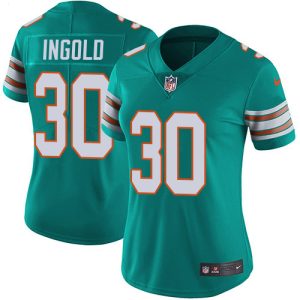 cheap Dolphins #30 Alec Ingold Aqua Green Alternate Women's Stitched NFL Vapor Untouchable Limited Jersey