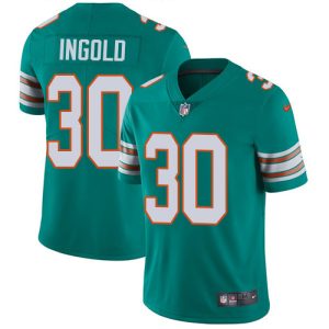 Dolphins #30 Alec Ingold Aqua Green Alternate Youth Stitched NFL Vapor Untouchable Limited Jersey