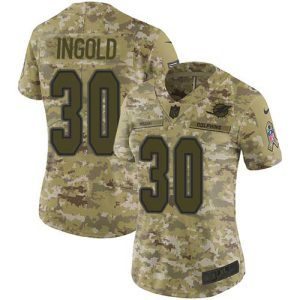 cheap Dolphins #30 Alec Ingold Camo Women's Stitched NFL Limited 2018 Salute To Service Jersey