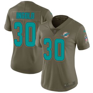 Dolphins #30 Alec Ingold Olive Women's Stitched NFL Limited 2017 Salute To Service Jersey