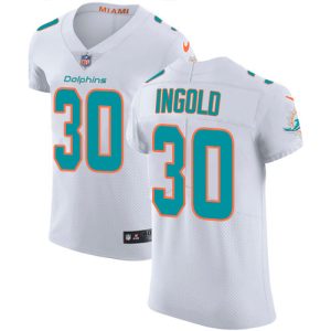 cheap Dolphins #30 Alec Ingold White Men's Stitched NFL Vapor Untouchable Elite Jersey