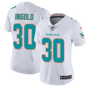 Dolphins #30 Alec Ingold White Women's Stitched NFL Vapor Untouchable Limited Jersey