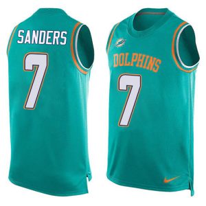 Dolphins #7 Jason Sanders Aqua Green Team Color Men's Stitched NFL Limited Tank Top Jersey