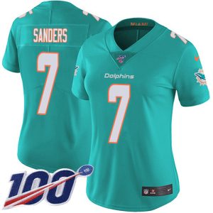 Dolphins #7 Jason Sanders Aqua Green Team Color Women's Stitched NFL 100th Season Vapor Untouchable Limited Jersey