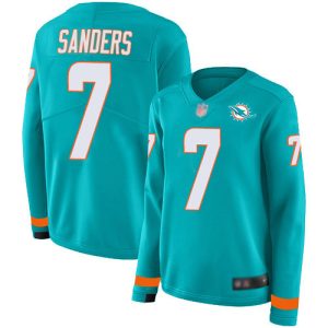 cheap Dolphins #7 Jason Sanders Aqua Green Team Color Women's Stitched NFL Limited Therma Long Sleeve Jersey