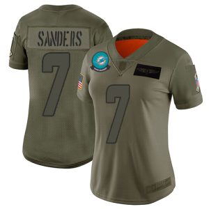 Dolphins #7 Jason Sanders Camo Women's Stitched NFL Limited 2019 Salute To Service Jersey