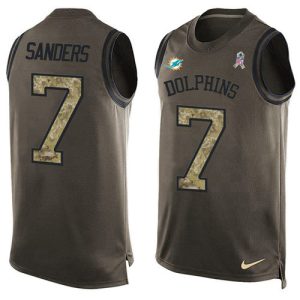 Dolphins #7 Jason Sanders Green Men's Stitched NFL Limited Salute To Service Tank Top Jersey