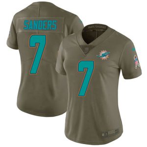 Dolphins #7 Jason Sanders Olive Women's Stitched NFL Limited 2017 Salute To Service Jersey