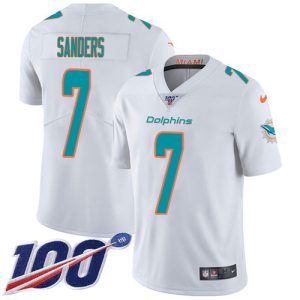 Dolphins #7 Jason Sanders White Youth Stitched NFL 100th Season Vapor Limited Jersey