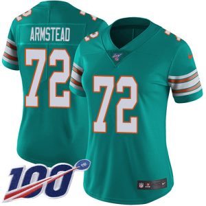 dolphins #72 terron armstead aqua green alternate women's stitched nfl 100th season vapor untouchable limited cheap jersey