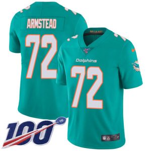 wholesale Dolphins #72 Terron Armstead Aqua Green Team Color Men's Stitched NFL 100th Season Vapor Untouchable Limited Jersey