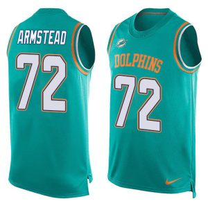 dolphins #72 terron armstead aqua green team color men's stitched nfl limited tank top wholesale jersey